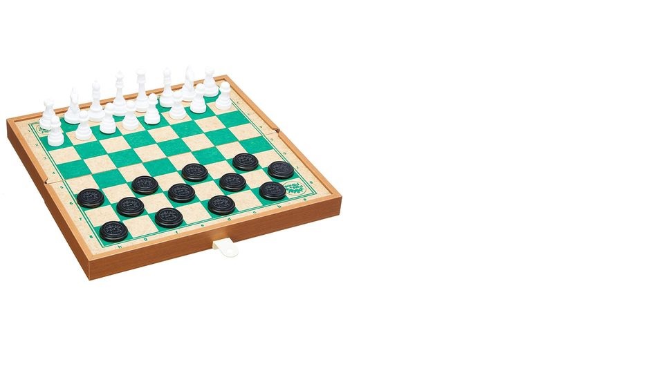 Jogo Tabuleiro de xadrez e dama Educativo Pais e filhos com 34,8